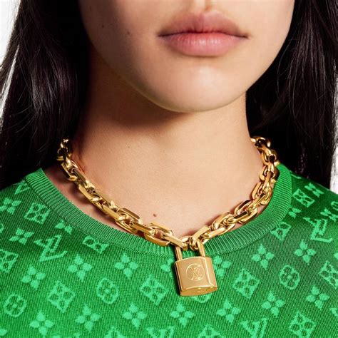 lv lock necklace gold|lv edge necklace cadenas.